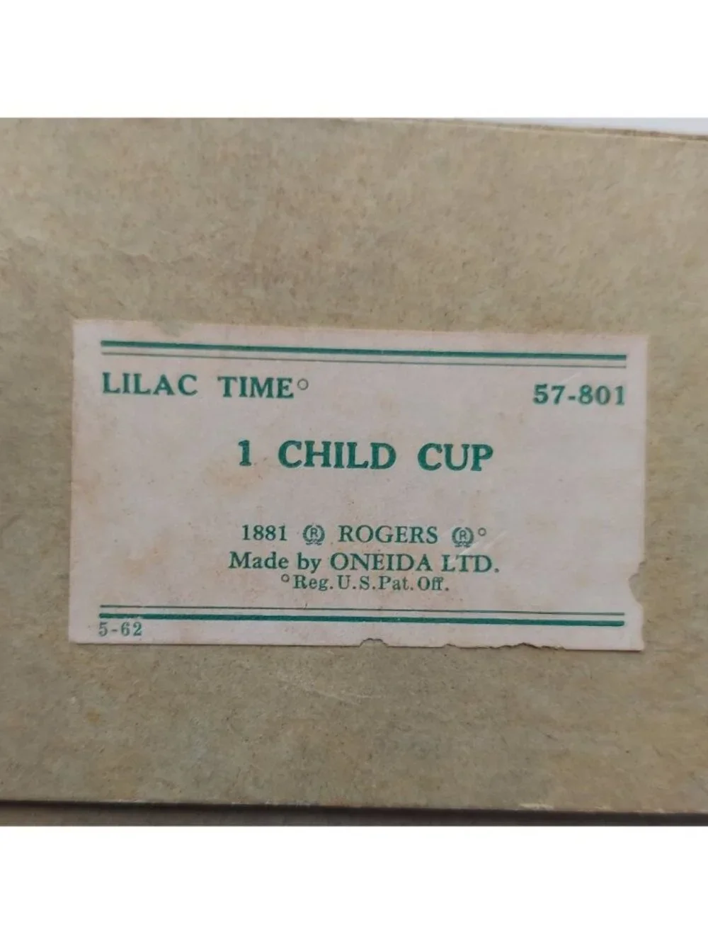 Silver Plated Childs Cup 1881 Rogers Lilac Time w/ Original Box Antique Floral